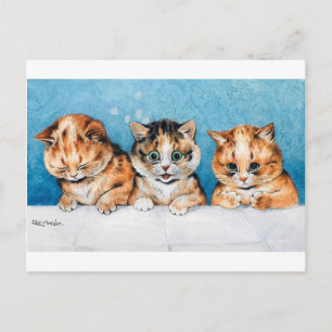 Postal Tres gatitos, gato, Louis Wain