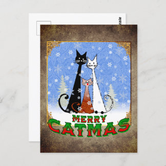 Postal tres gatos deseando "Feliz Navidad"