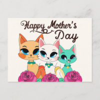 Tres gatos: "Feliz Día de la Madre"