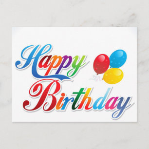 Postal tres globos azul rojo amarillo