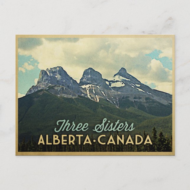 Postal Tres Hermanas Alberta Canadá (Anverso)