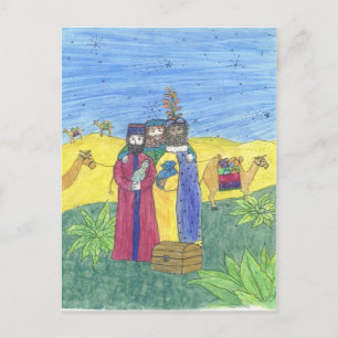 Postal Tres hombres sabios