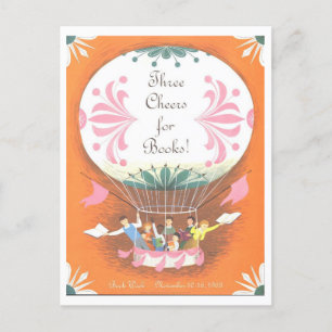 Postal "Tres hurras por libros" Poster de Biblioteca de l