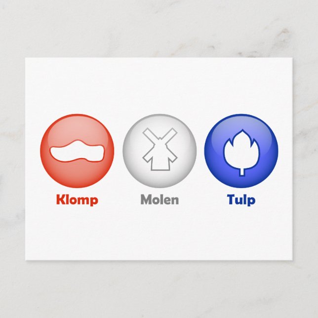Postal Tres iconos holandeses (Anverso)