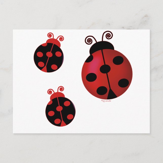Postal Tres Ladybugs (Anverso)