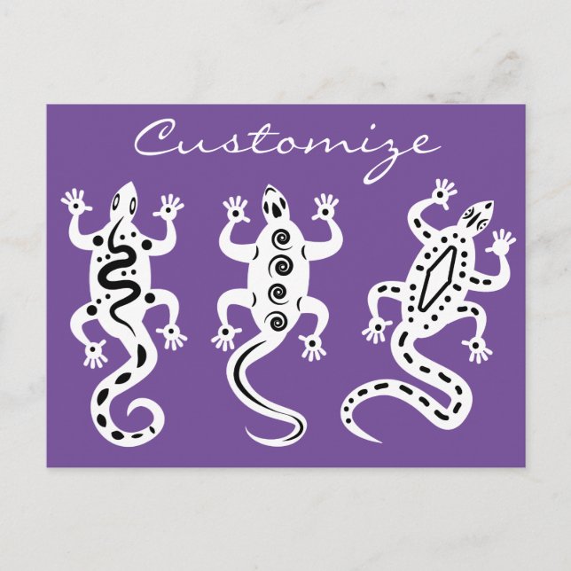 Postal Tres Lizards Thunder_Cove Estilo Suroeste (Anverso)