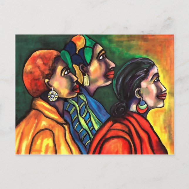 Postal Tres mujeres afroamericanas (Anverso)