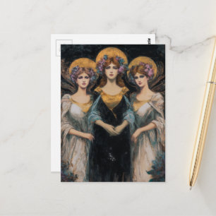 Postal Tres mujeres diosas vintage hermosas