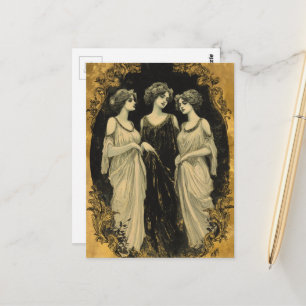 Postal Tres mujeres vintage hermosas