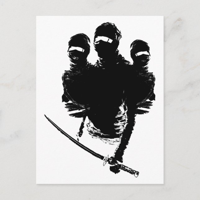 Postal Tres ninjas. (Anverso)
