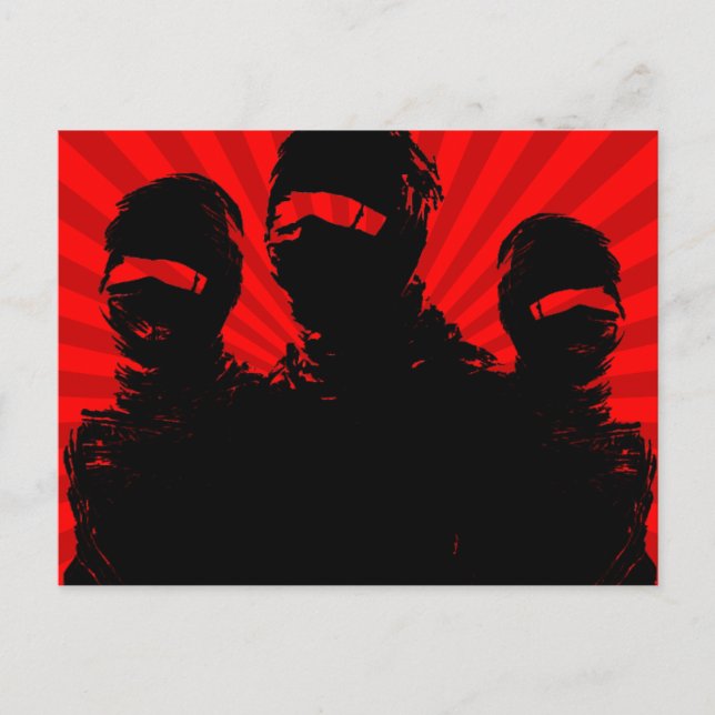 Postal Tres ninjas. (Anverso)