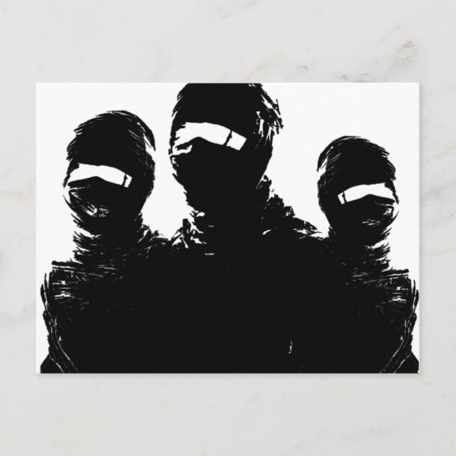 Postal Tres ninjas. (Anverso)