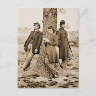 Postal Tres oficiales de guerra civil