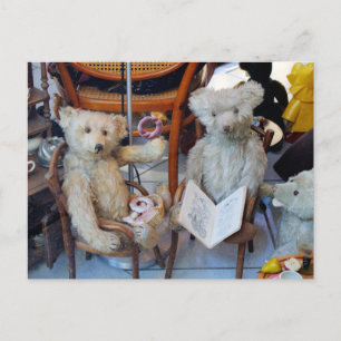Postal Tres osos de peluche felices