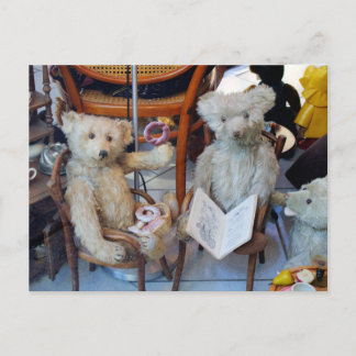 Postal Tres osos de peluche felices