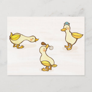 Postal Tres patos felices