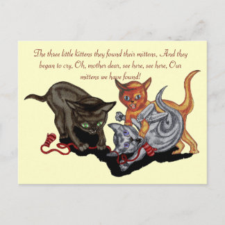 Postal Tres Pequeños Gatitos