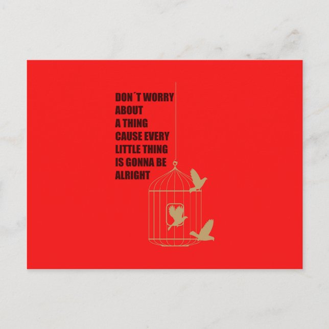 Postal Tres pequeños pájaros (Anverso)