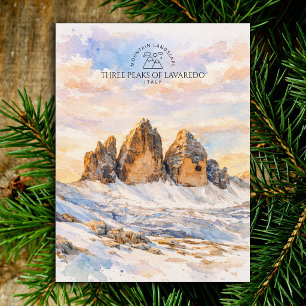 Postal Tres Picos de Lavaredo   Montaña en Acuarela
