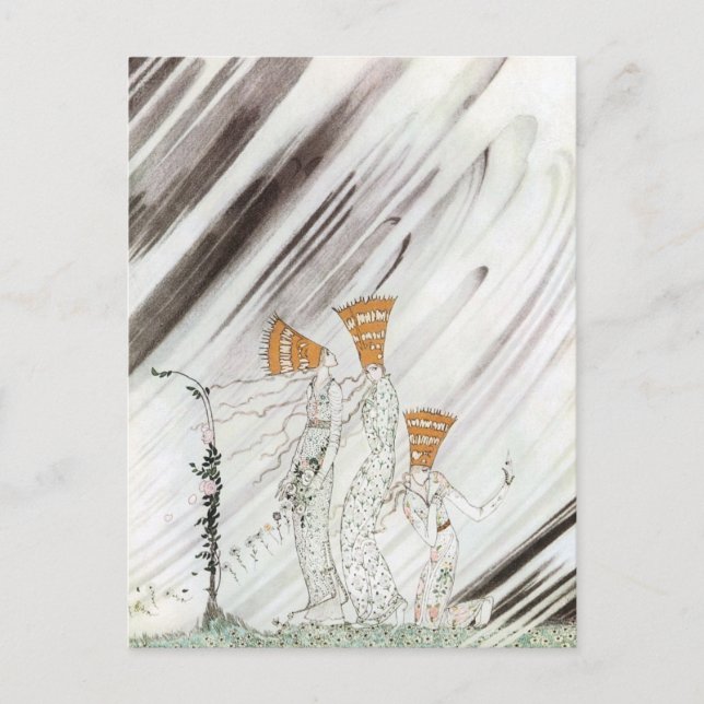 Postal Tres princesas en la montaña azul de Kay Nielsen (Anverso)