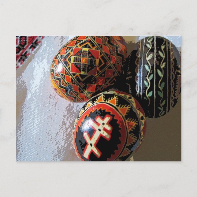 Postal Tres Pysanky (Anverso)
