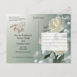 Postal Tres rosas blancas/guarnición de oro
