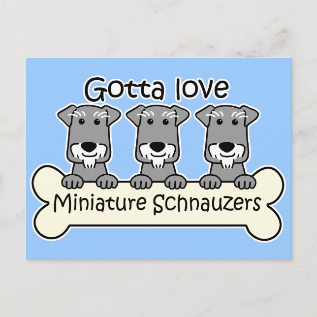 Postal Tres Schnauzers en miniatura (Anverso)