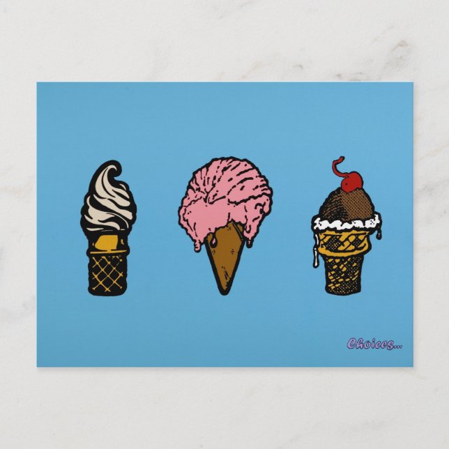 POSTAL "TRES SCOOPS" (Anverso)