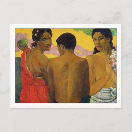 Postal Tres tahitianos por Paul Gauguin