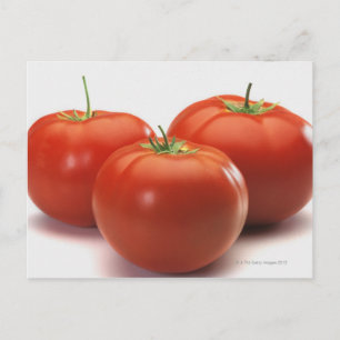 Postal Tres tomates en el mostrador, cerca