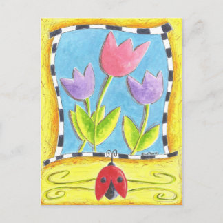 Postal Tres tulipanes