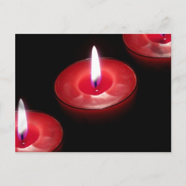 Postal Tres Velas Rojas (Anverso)