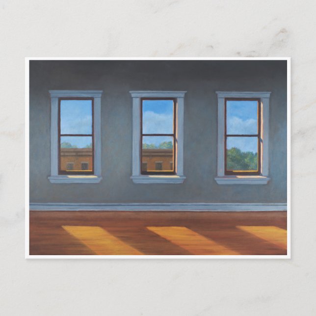 Postal Tres ventanas con streaming de luz (Anverso)
