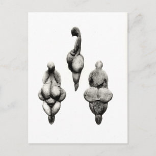 Postal Tres vistas de una estatuilla "Venus"