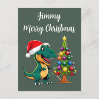 Trex en santa hat billar verde