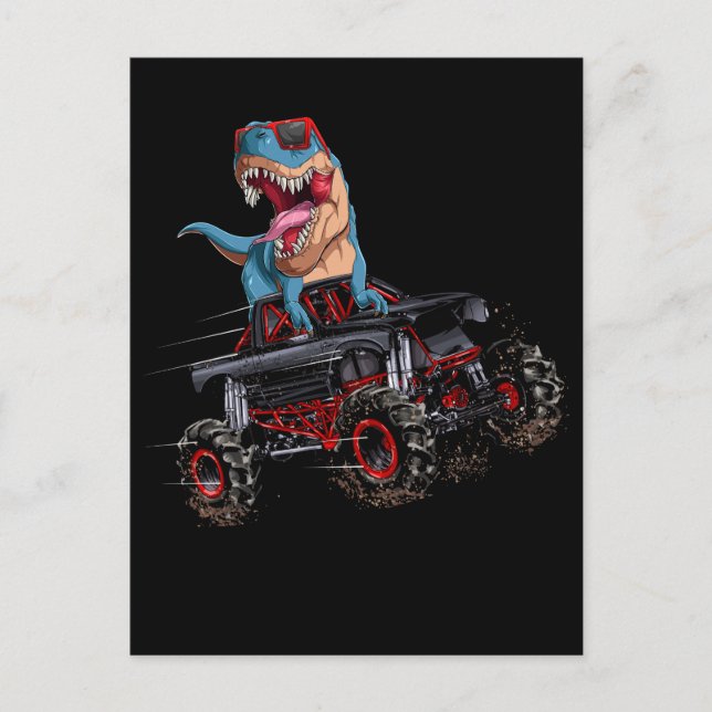 Postal Trex Monster Camión Dirt Race Dinosaur (Anverso)