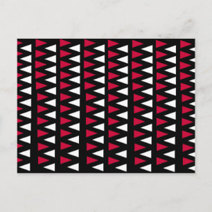 Postal Triángulos negros, rojos y blancos