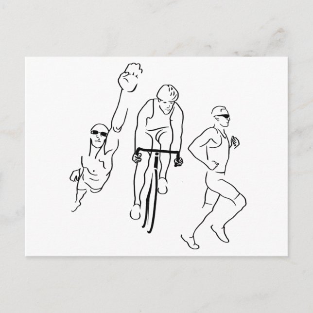 Postal Triatlón de natación en bicicleta (Anverso)