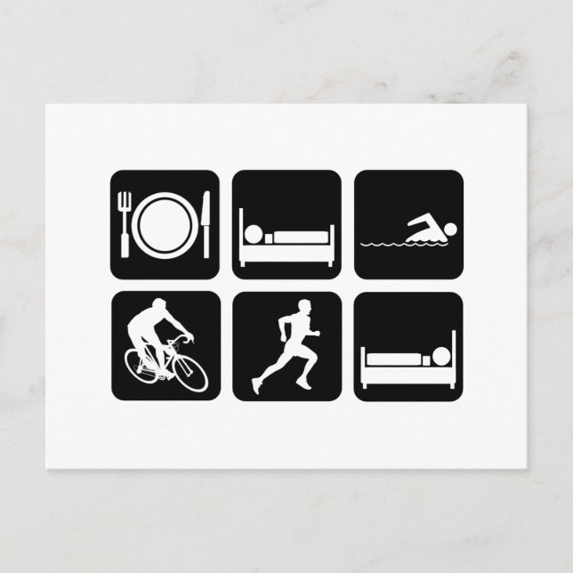 Postal Triatlón divertida (Anverso)