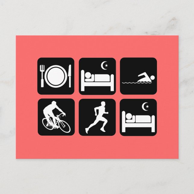 Postal Triatlón divertida (Anverso)