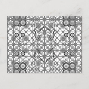 Postal Tribal Batik - gris / gris, negro y blanco