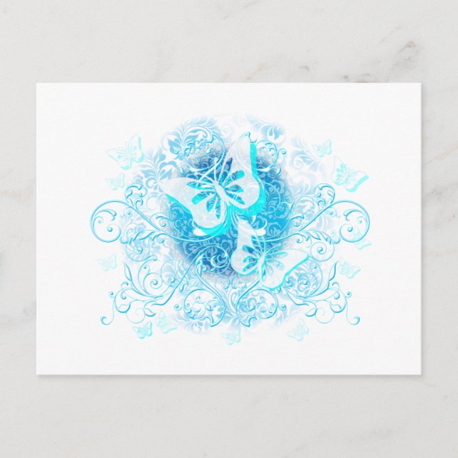 Postal Tribal de mariposa azul (Anverso)