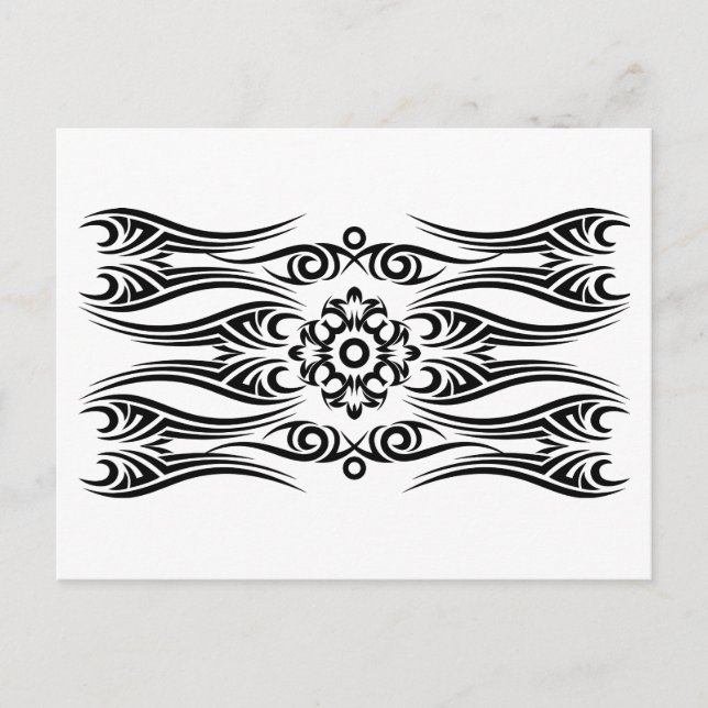 Postal Tribal del tatuaje negro 1 (Anverso)
