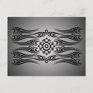 Postal Tribal del tatuaje negro 1 desvanecimiento negro