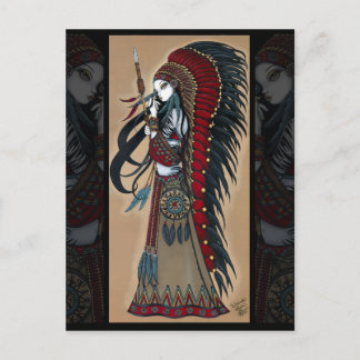 Postal tribal nativa de la sacerdotisa del