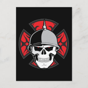 Postal Tribal Round Cross Skull