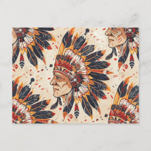 Postal Tribu nativa de arte étnico autóctono