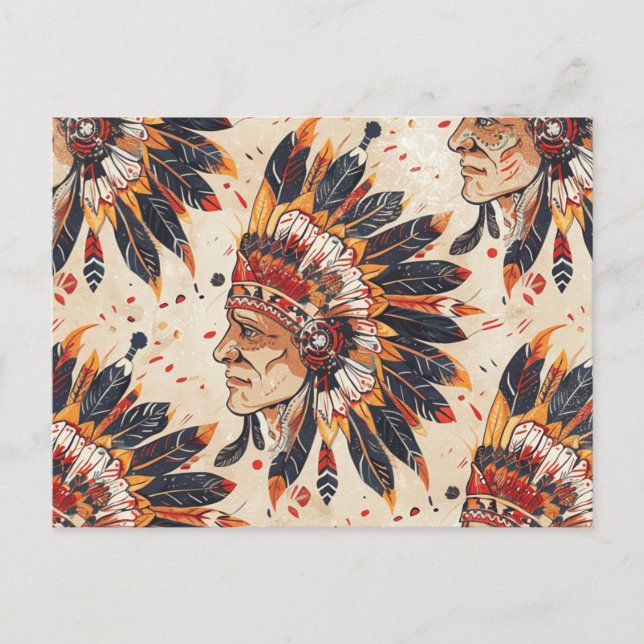 Postal Tribu nativa de arte étnico autóctono (Anverso)