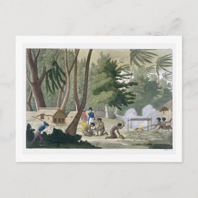 Postal Tribu Papu en la Isla de Rawak, plato 20 de 'Le (Anverso)