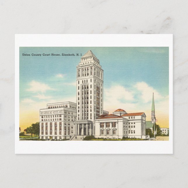 Postal Tribunal del Condado de Union en Elizabeth, Nueva  (Anverso)